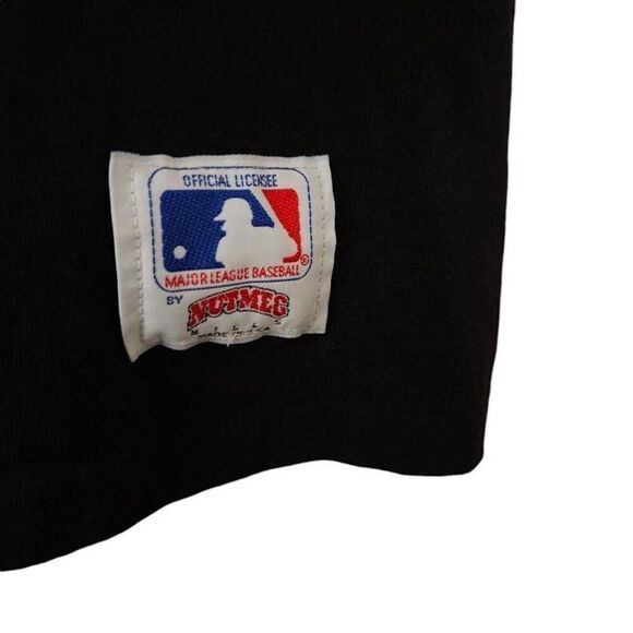 Vintage Chicago White Sox T Shirt Mens Size Large Black 90s OVERSIZED Made In US - Picture 5 of 7